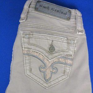 Rock Revival Ankle Skinny Letty Grey Jeans Sz 25